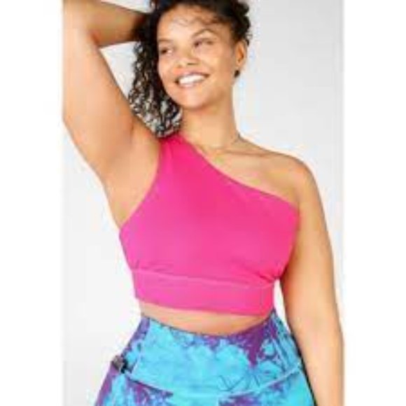 Fabletics Other - One shoulder Fabletics sports bra. Reversible in pink and blue. - Size Large